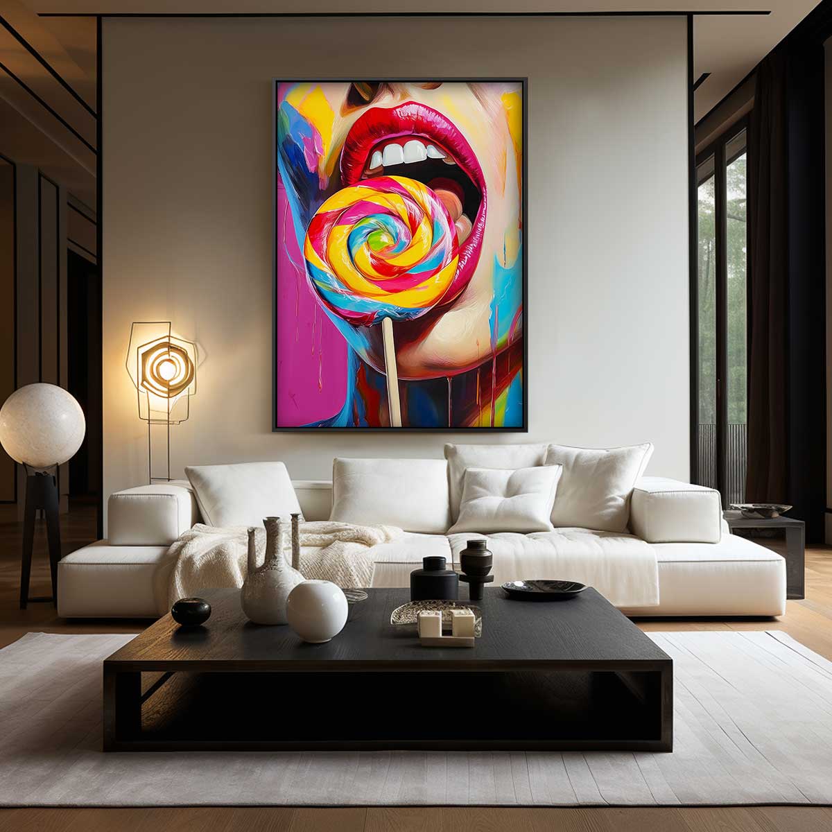 Kleurrijke Snoepfantasie Kunstwerk-canvas-dibond-plexiglas-wanddecoratie-WallArtistic