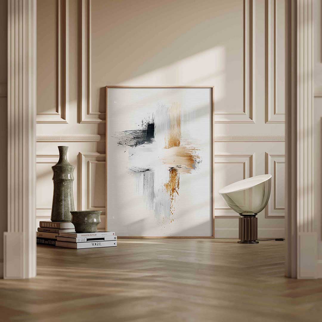 Abstracte penseelstreken Poster