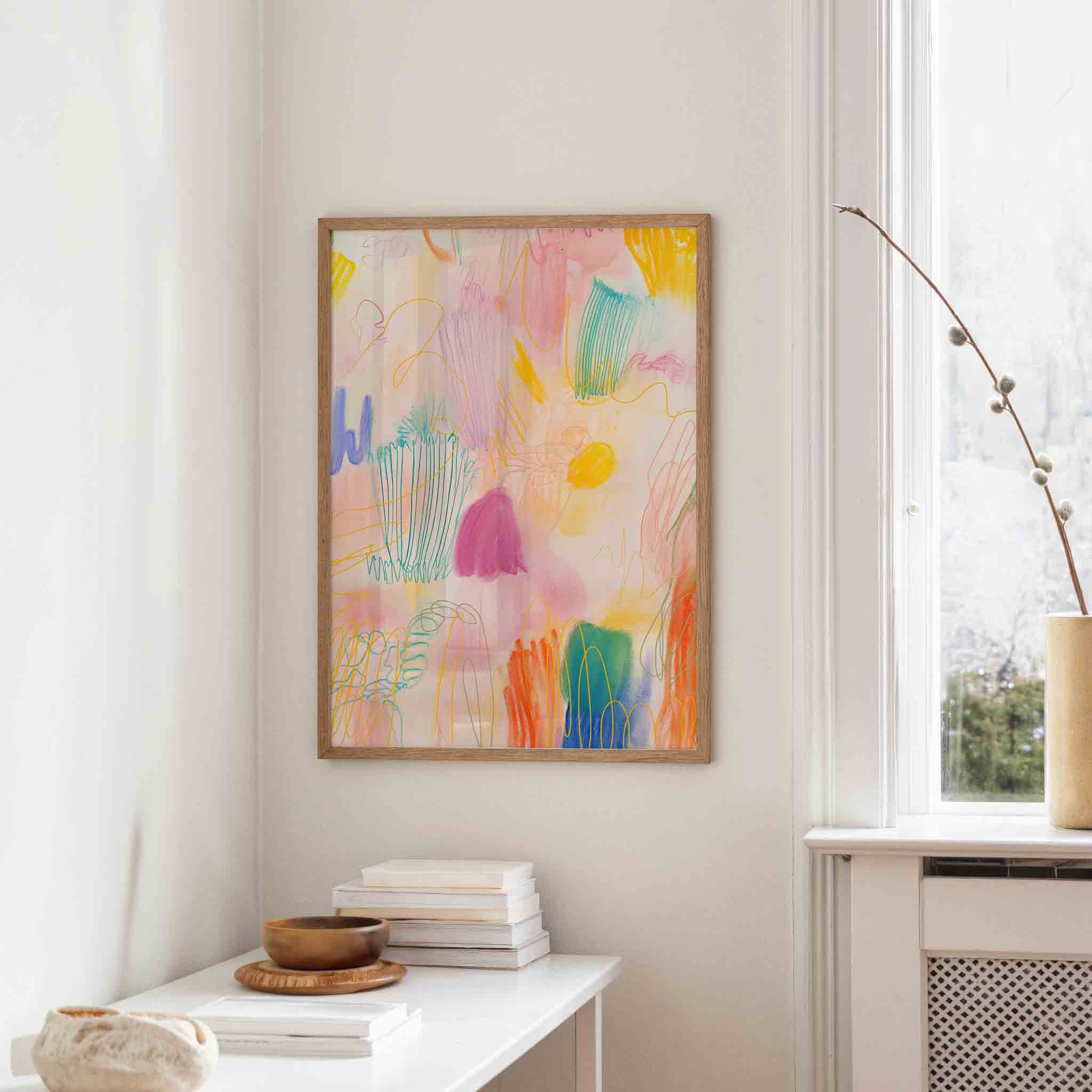 Abstracte vormen en lijnen Poster