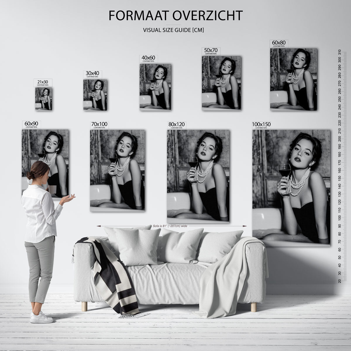 Vrouw met glas Poster
