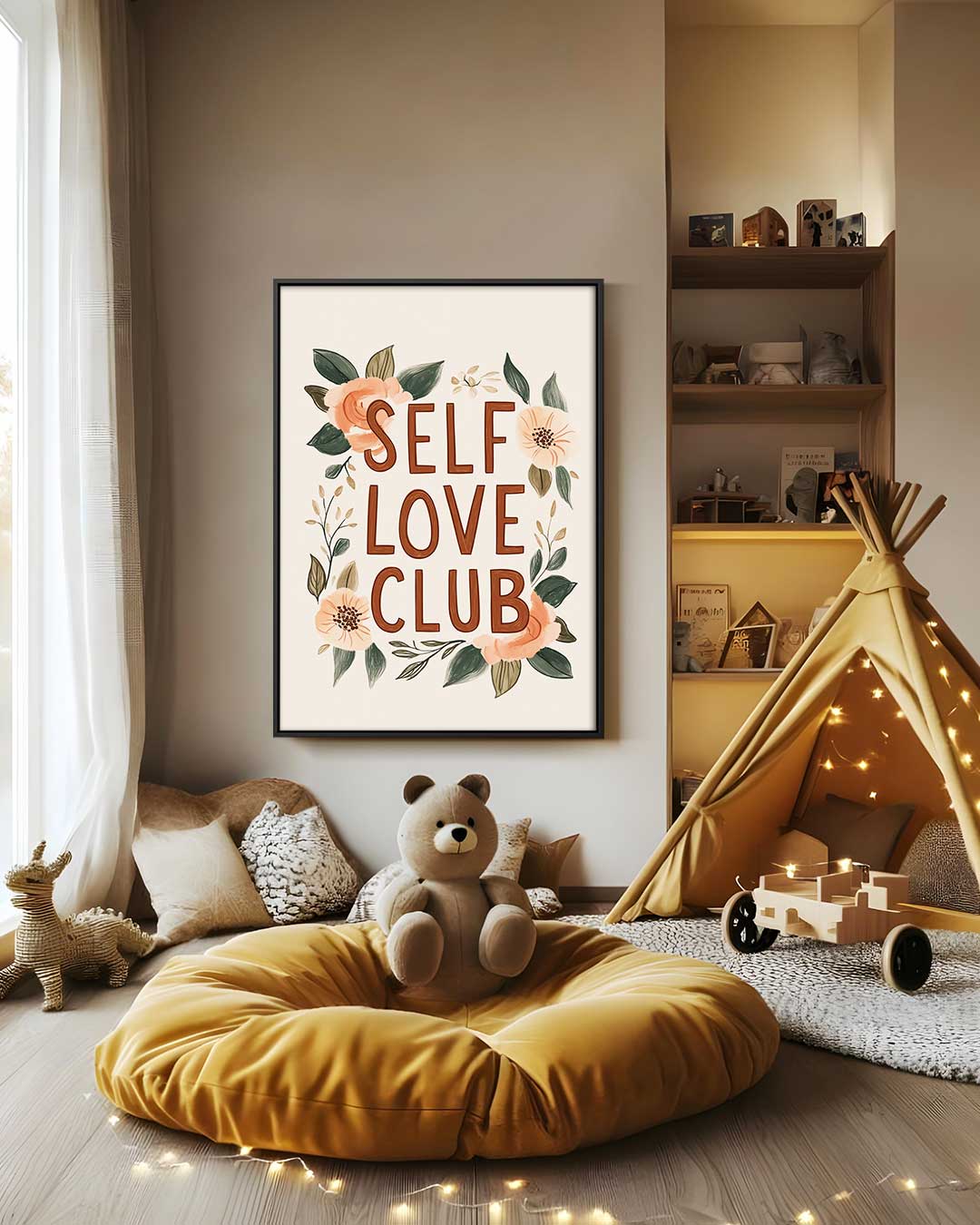 Zelfliefde Club Bloemenkunst Kunstwerk-canvas-dibond-plexiglas-wanddecoratie-WallArtistic