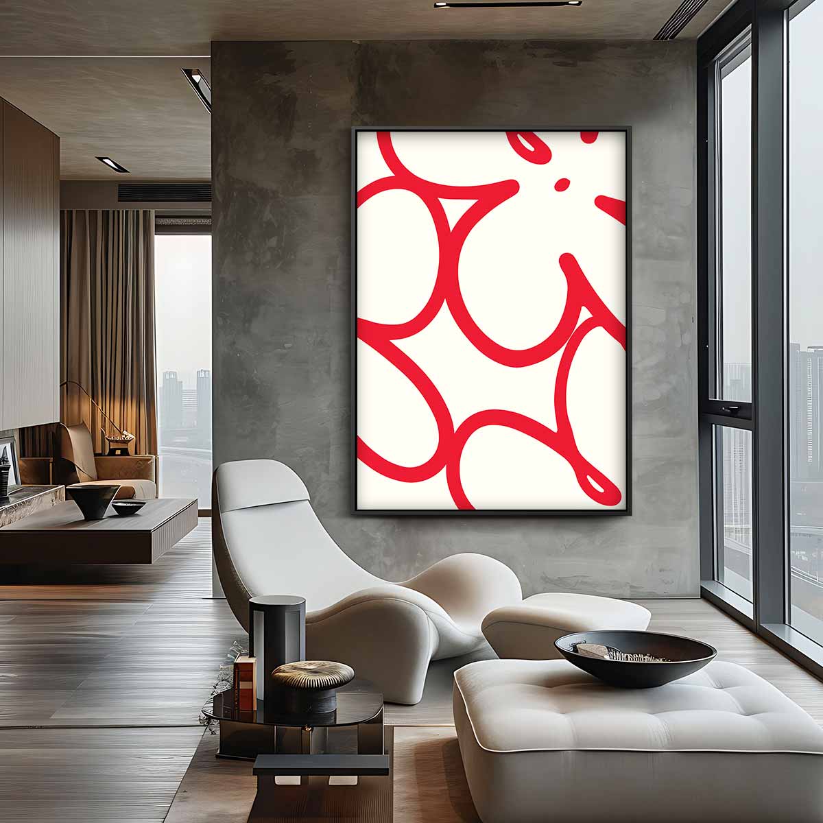 Dansende Lijnen Kunstwerk-canvas-dibond-plexiglas-wanddecoratie-WallArtistic