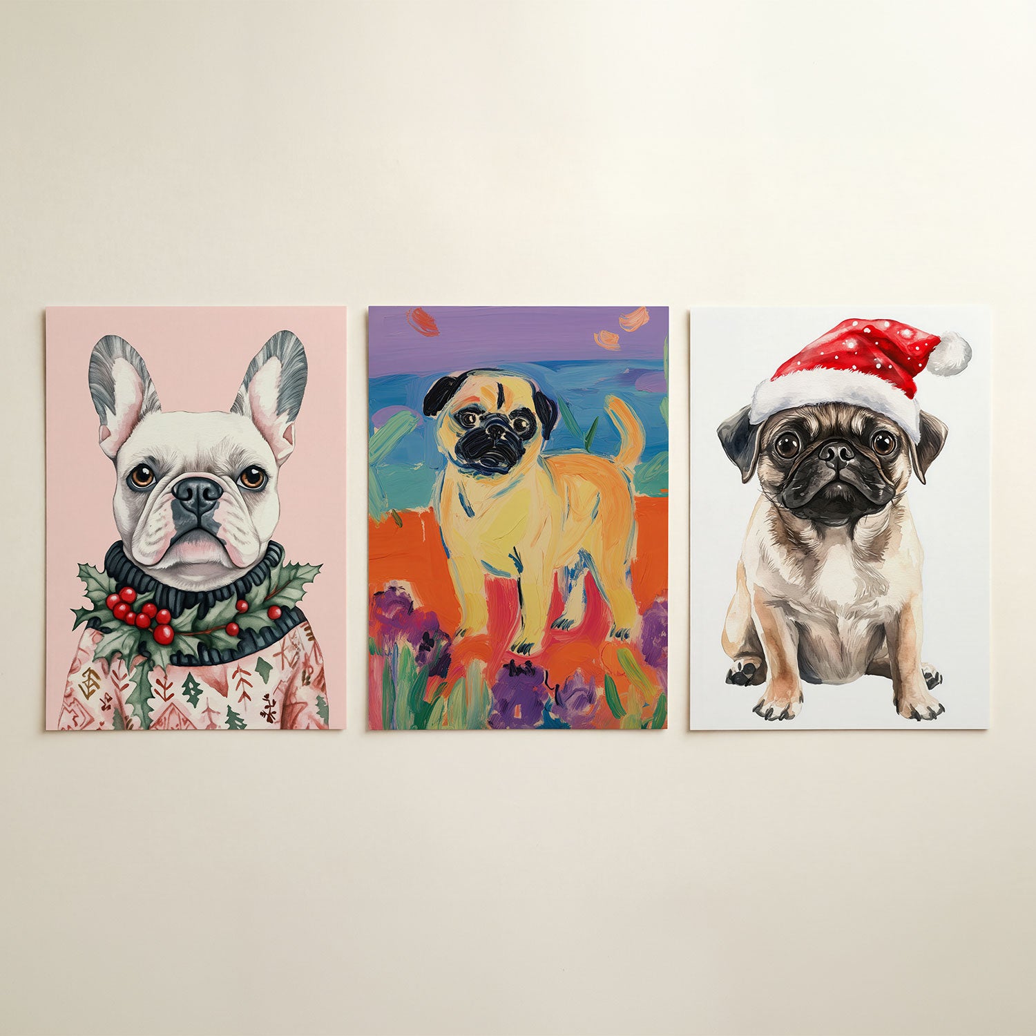 Hond met kersttrui Posterset