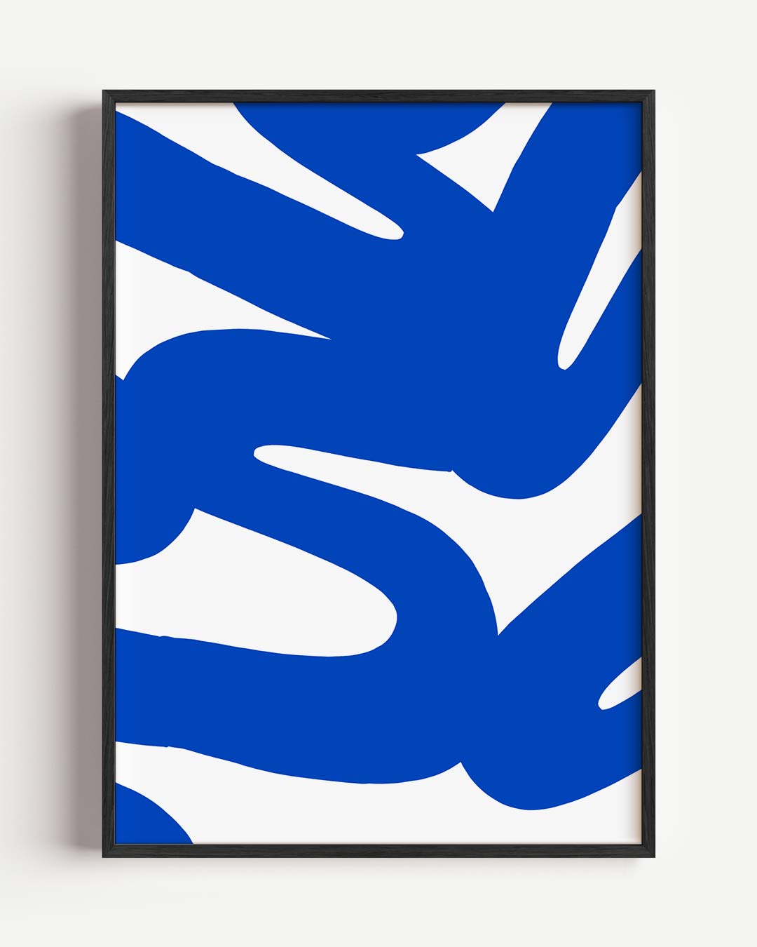 Abstracte Blauw-Witte Kunstposter
