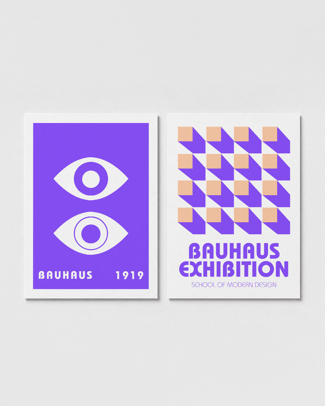 Oogvormen en paars Posterset