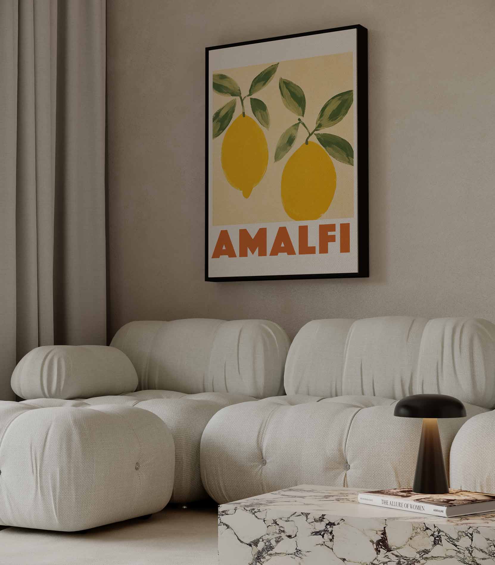 Zonnige Amalfi Citroenen Kunstwerk-canvas-dibond-plexiglas-wanddecoratie-WallArtistic