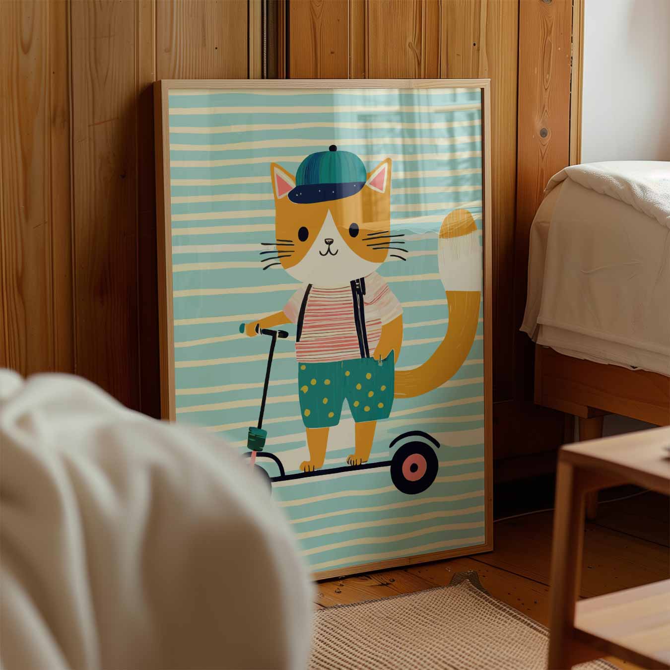 Speelse Kat op Step Poster