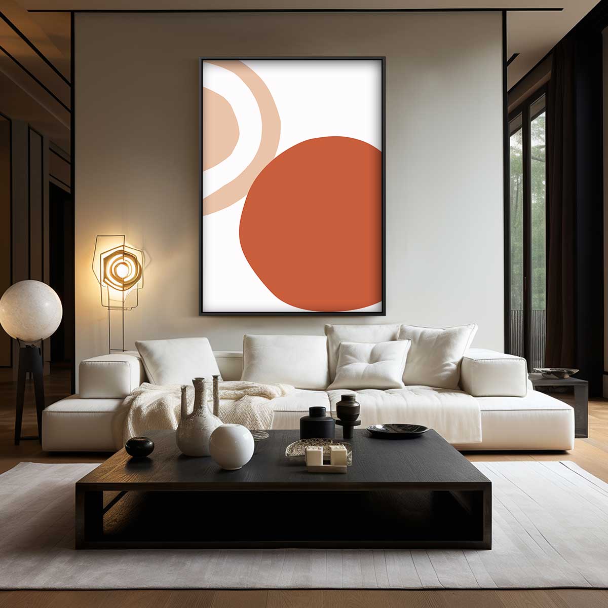 Aardetinten Abstractie Kunstwerk-canvas-dibond-plexiglas-wanddecoratie-WallArtistic