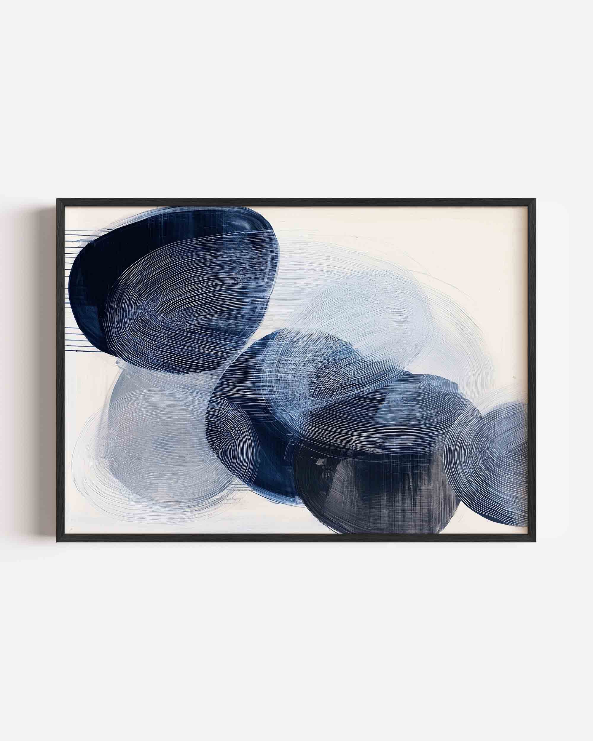 Abstracte blauwe vormen Poster