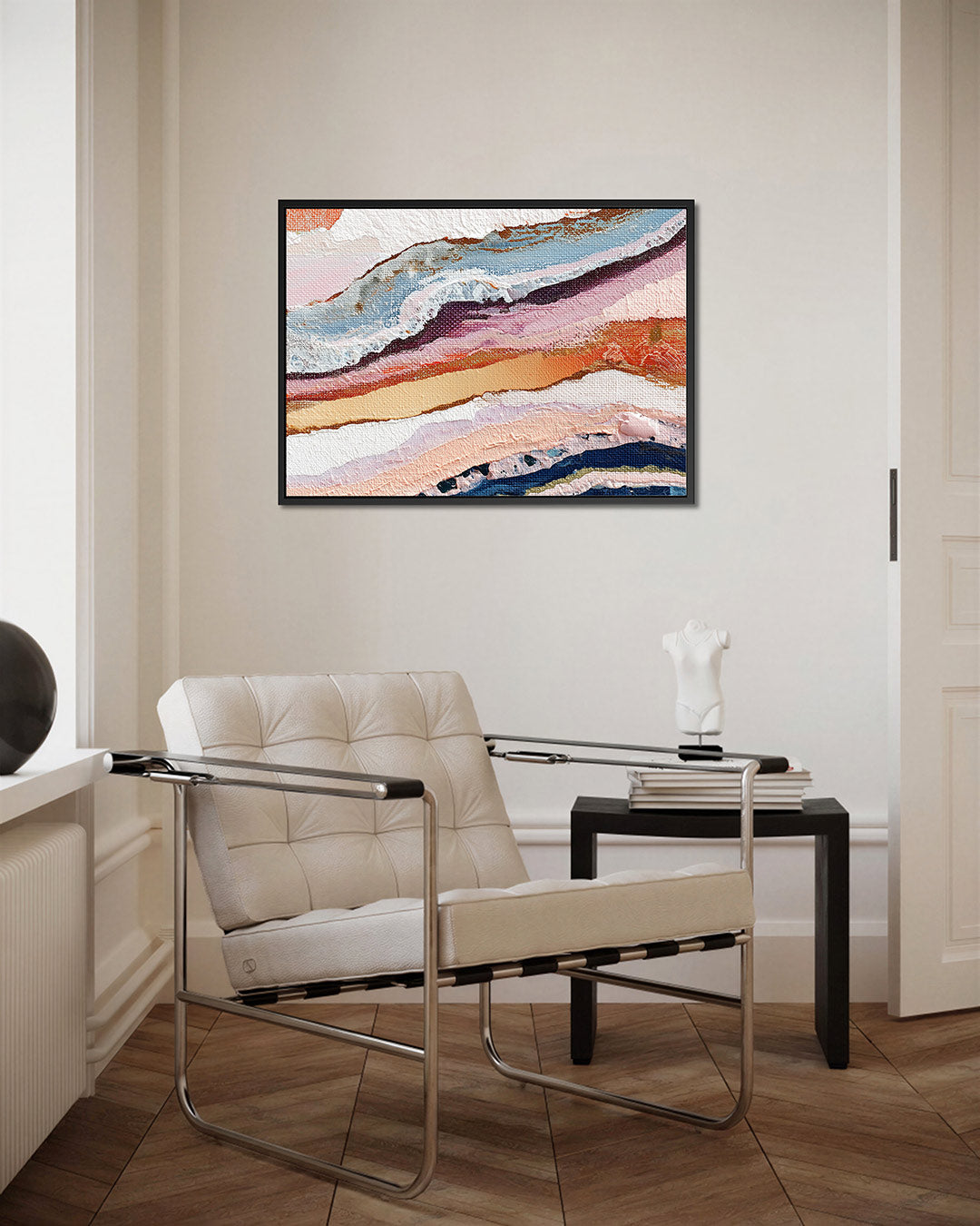 Gelaagde kleurencompositie Kunstwerk