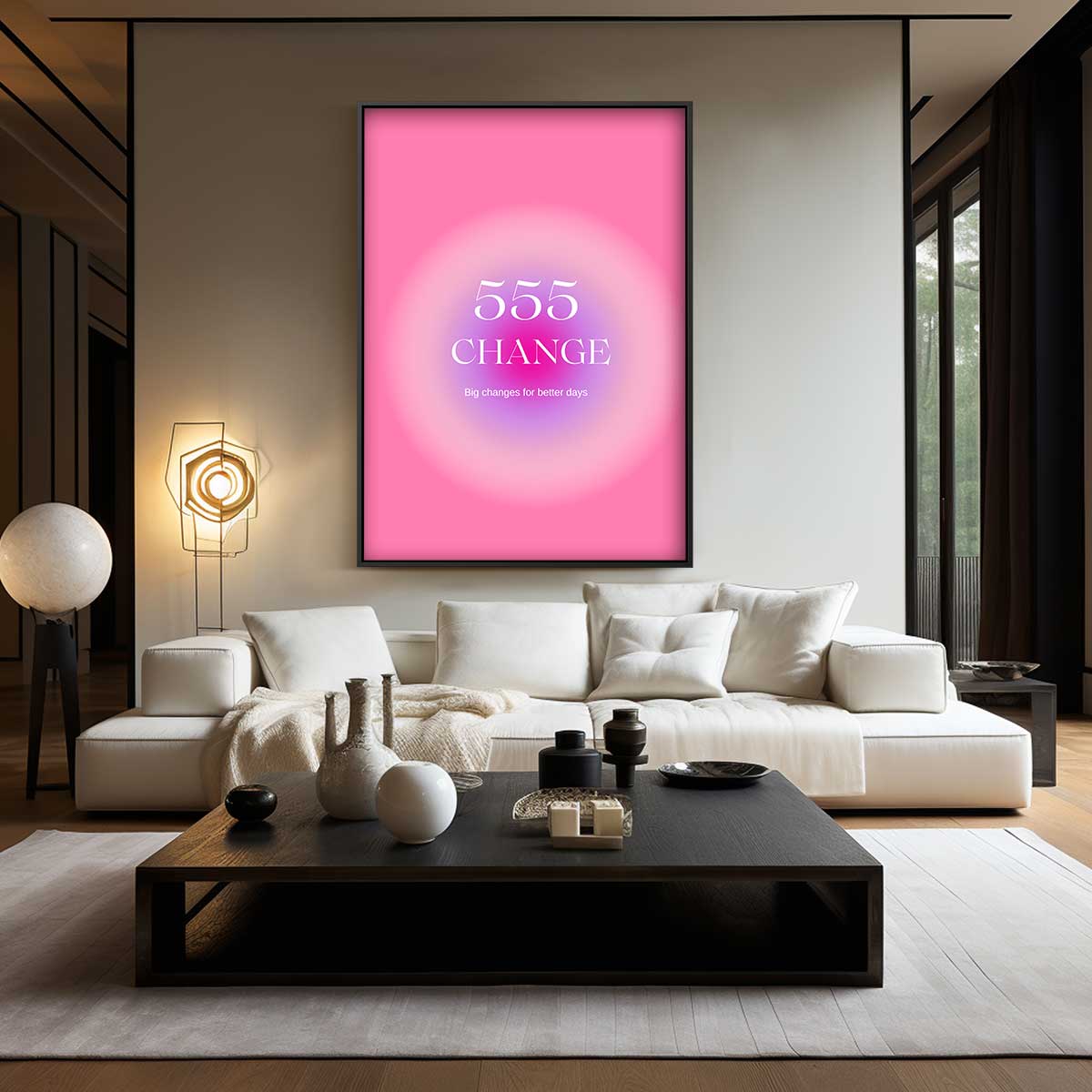 Inspirerende Wenskaart "555 Change Kunstwerk-canvas-dibond-plexiglas-wanddecoratie-WallArtistic