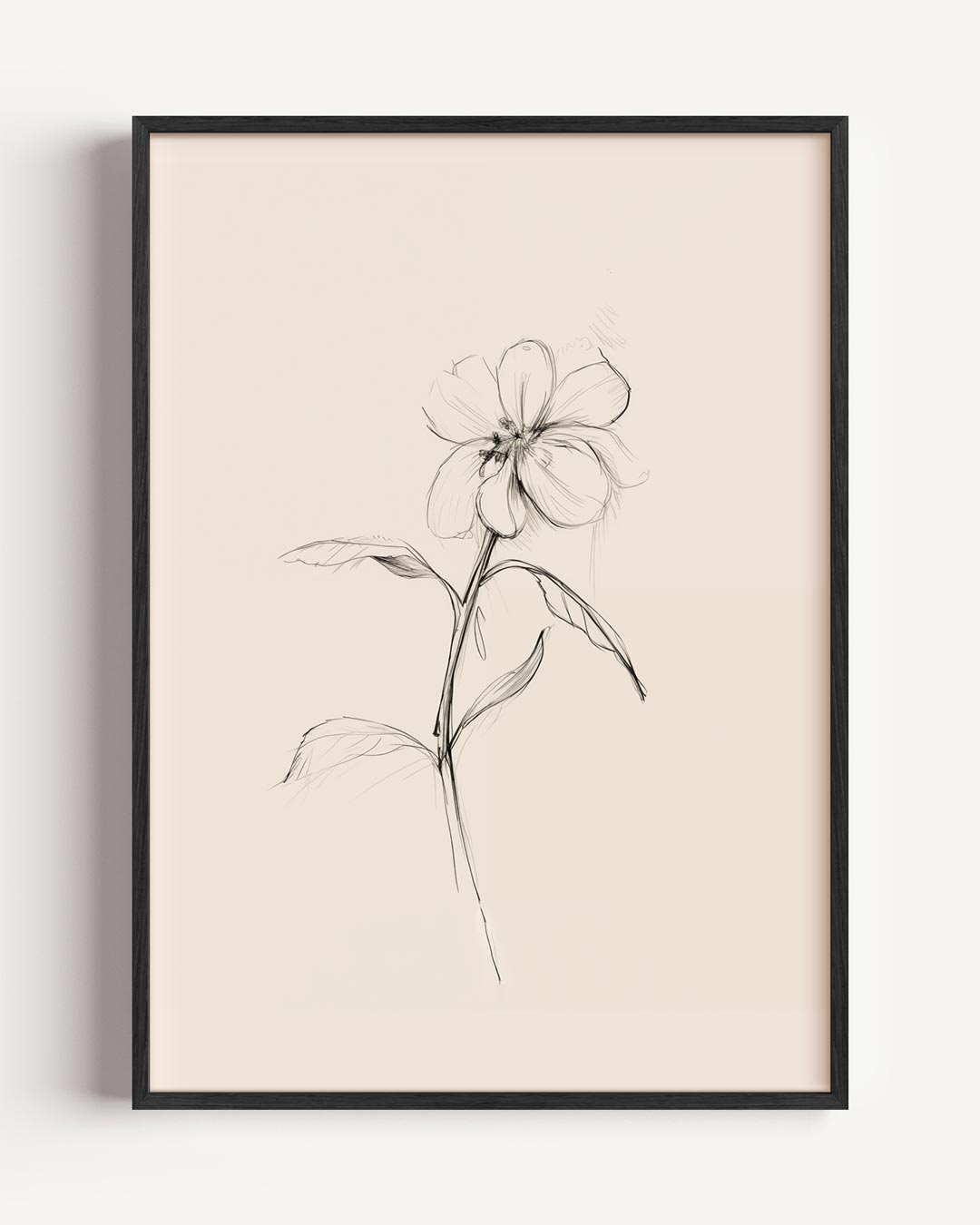 Elegante Bloementekening Poster-WallArtistic