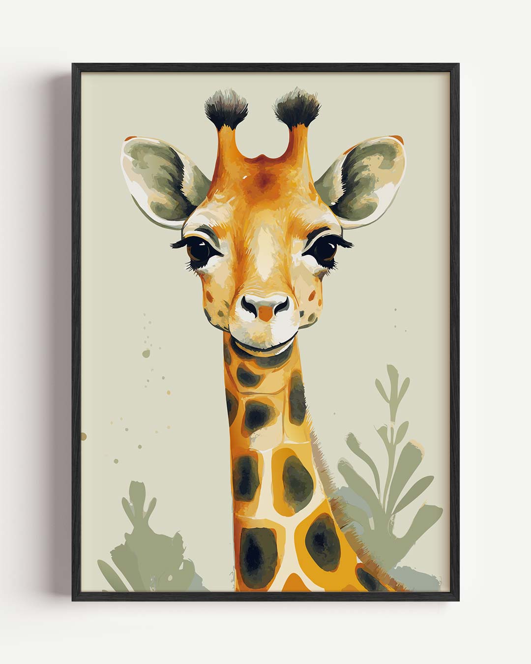 Vrolijke Giraffe Kunstposter