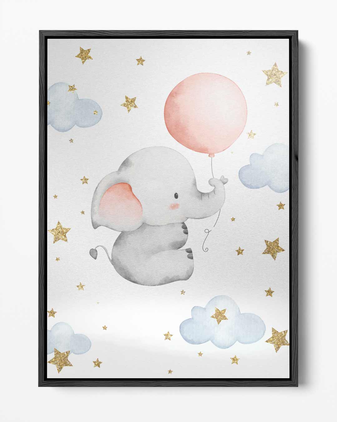 Lieve Olifant met Ballon Kunstwerk-canvas-dibond-plexiglas-wanddecoratie-WallArtistic