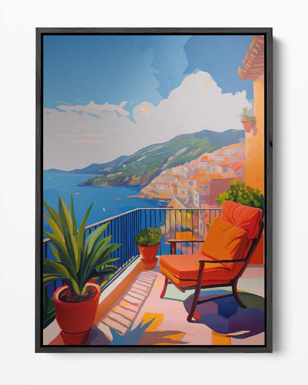 Zonnige Terrasdromen Kunstwerk-canvas-dibond-plexiglas-wanddecoratie-WallArtistic