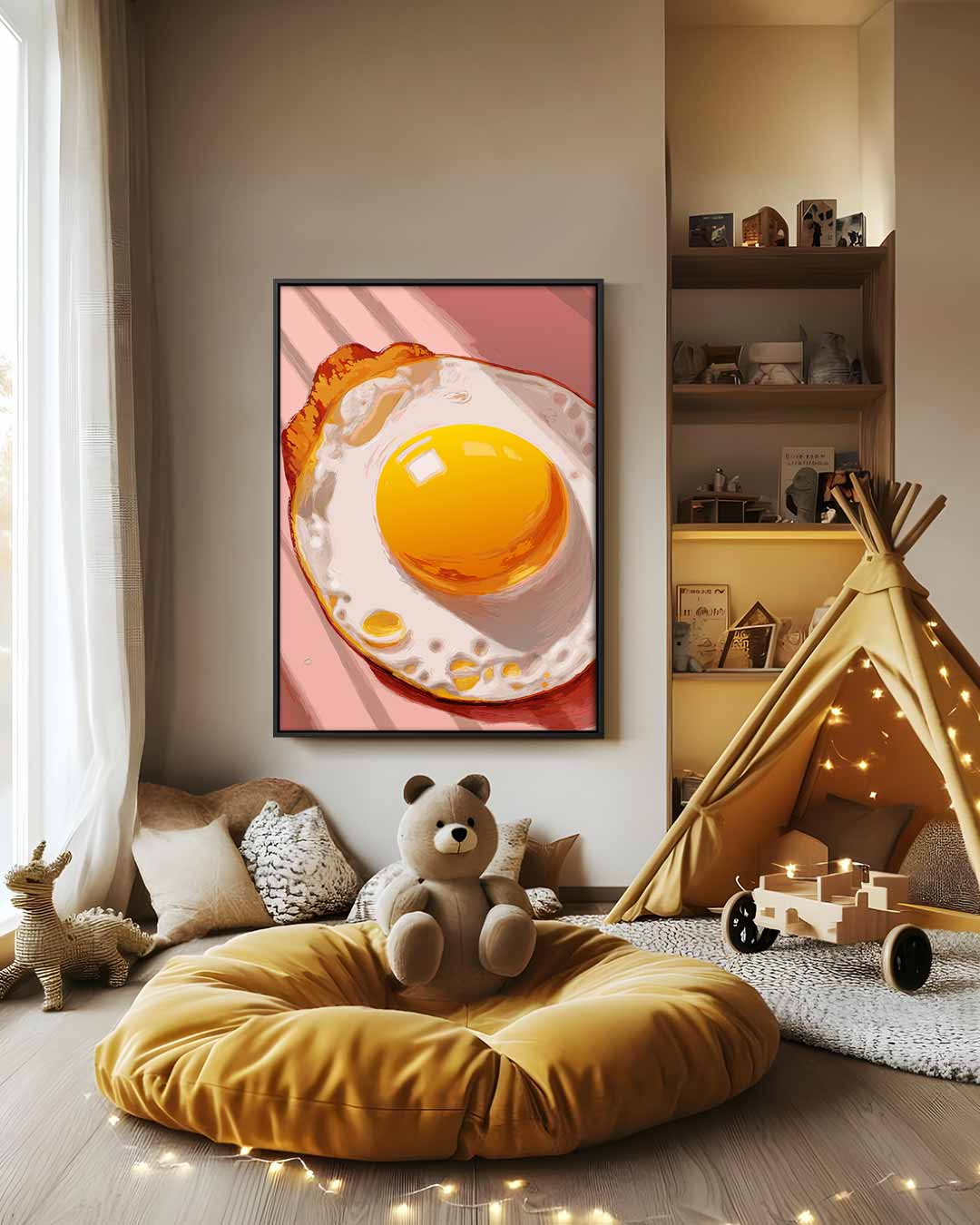 Zonnestralen en Spiegeleitje Kunstwerk-canvas-dibond-plexiglas-wanddecoratie-WallArtistic