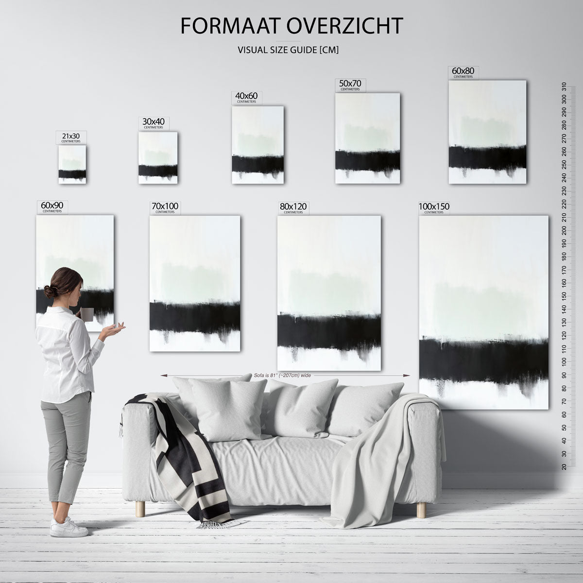 Abstracte zwart wit Poster