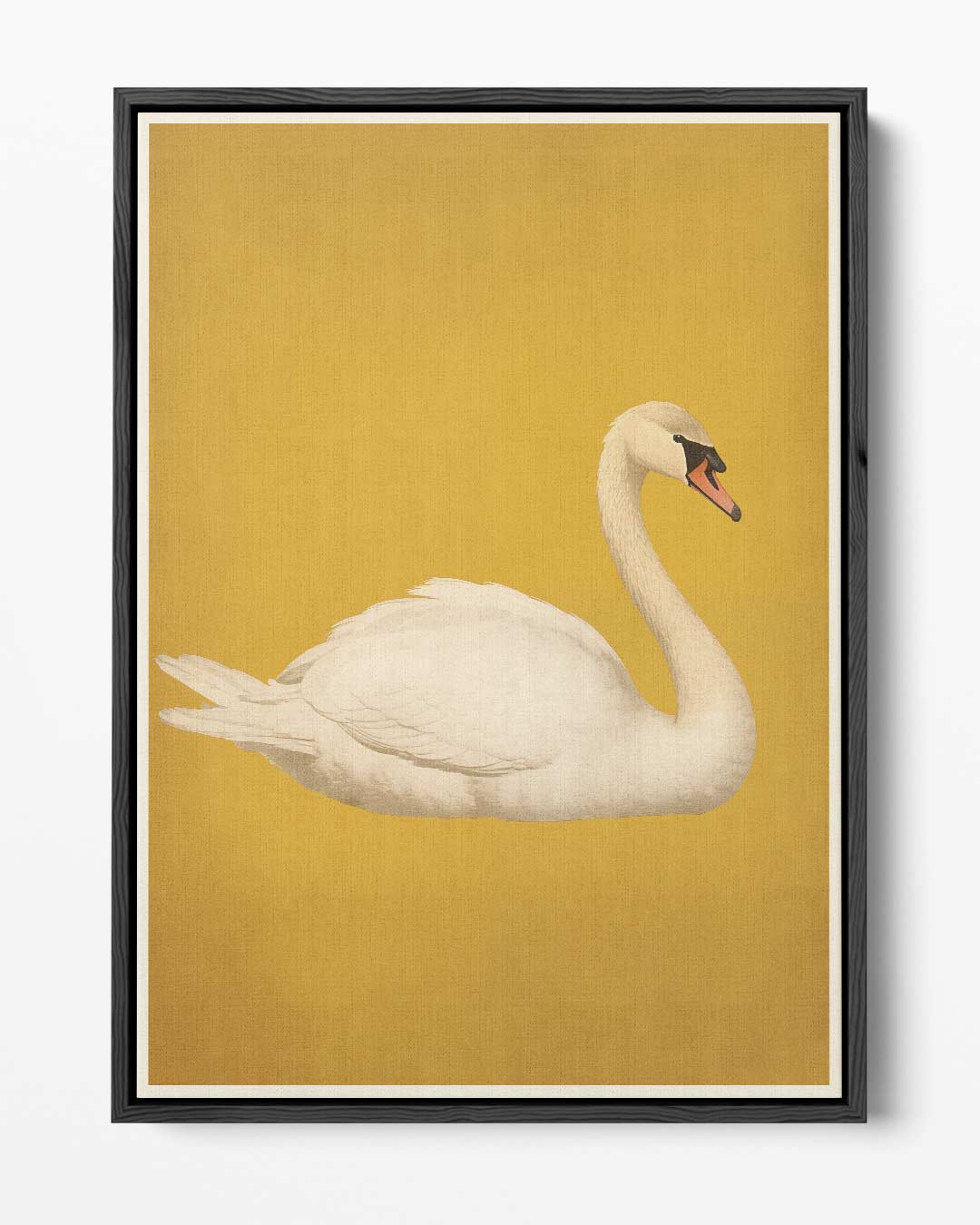 Sierlijke Zwaan op Gouden Achtergrond Kunstwerk-canvas-dibond-plexiglas-wanddecoratie-WallArtistic