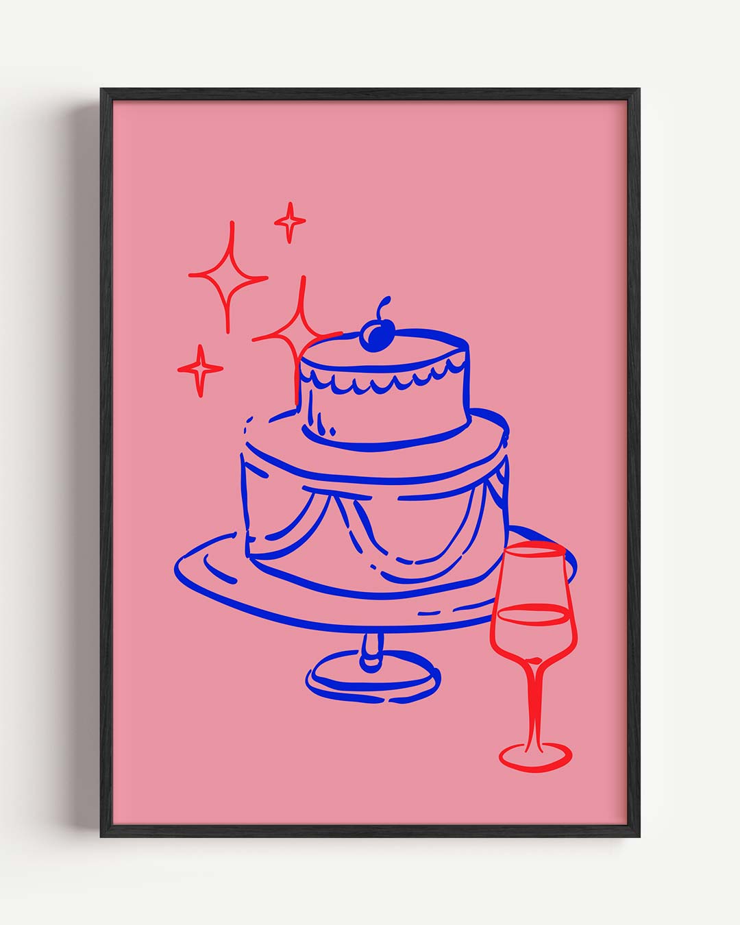 Feestelijke Taart en Wijn Poster