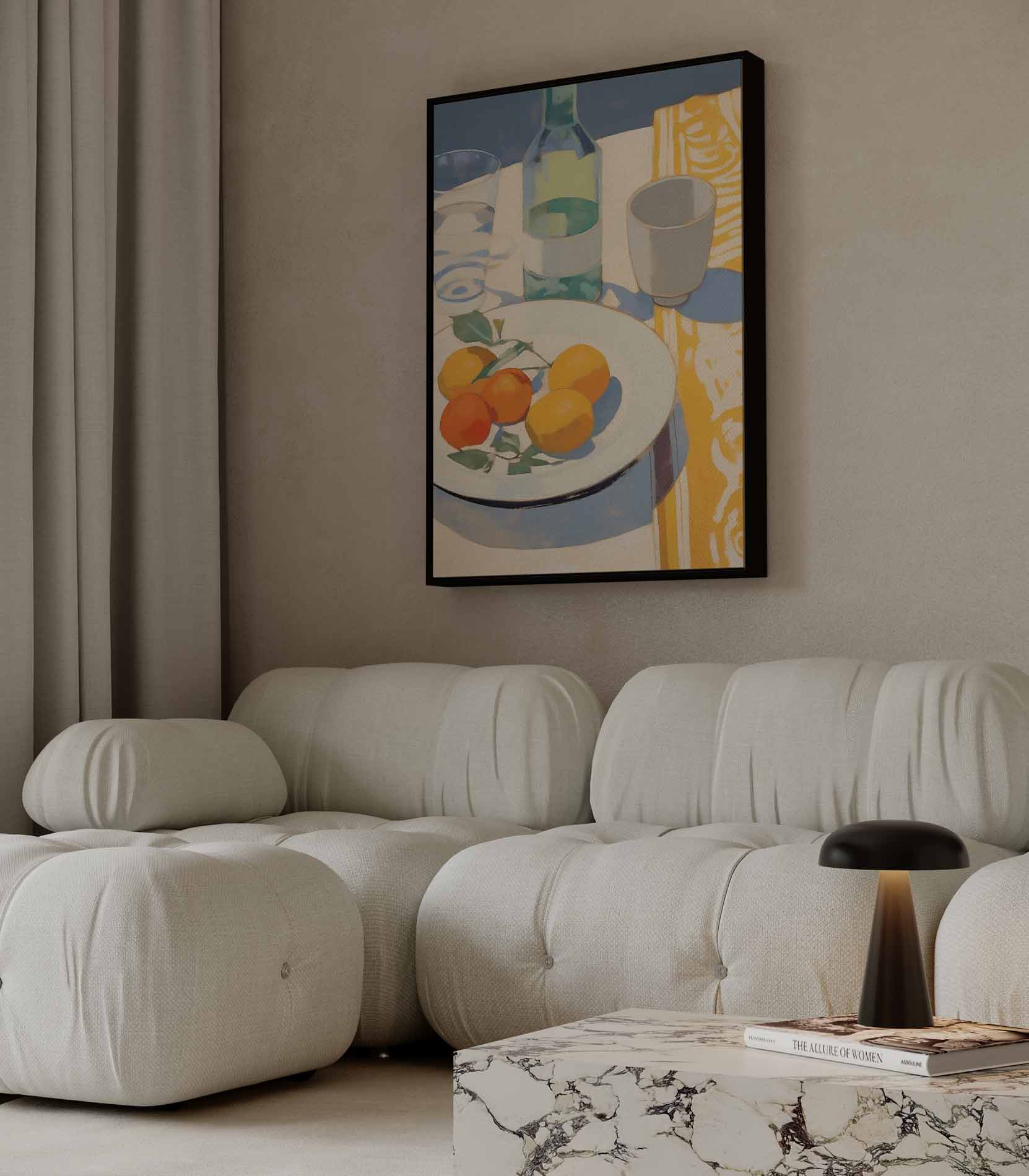 Mediterraanse Stilleven in Zonlicht Kunstwerk-canvas-dibond-plexiglas-wanddecoratie-WallArtistic