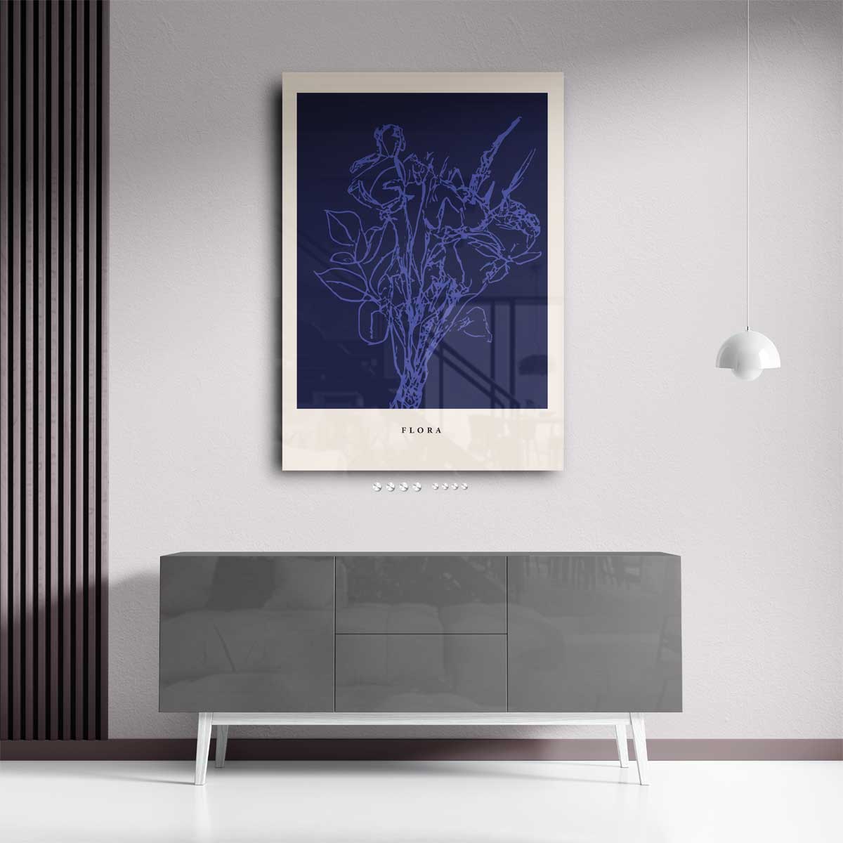 Bloemenpracht in Blauw Kunstwerk-canvas-dibond-plexiglas-wanddecoratie-WallArtistic