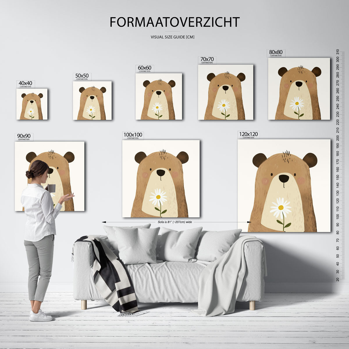 Beer met bloem Poster