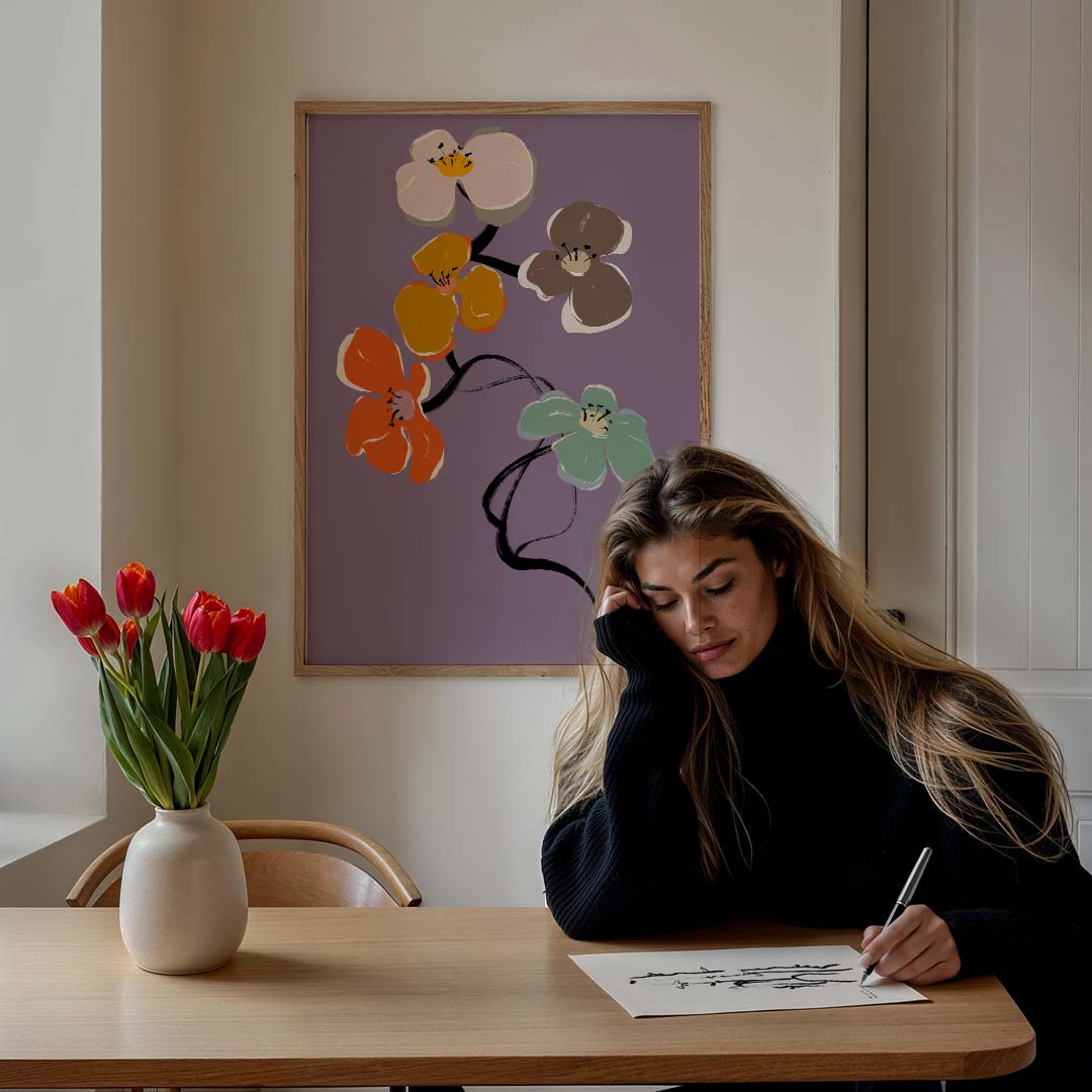Bloemenpracht in Pasteltinten Poster-WallArtistic