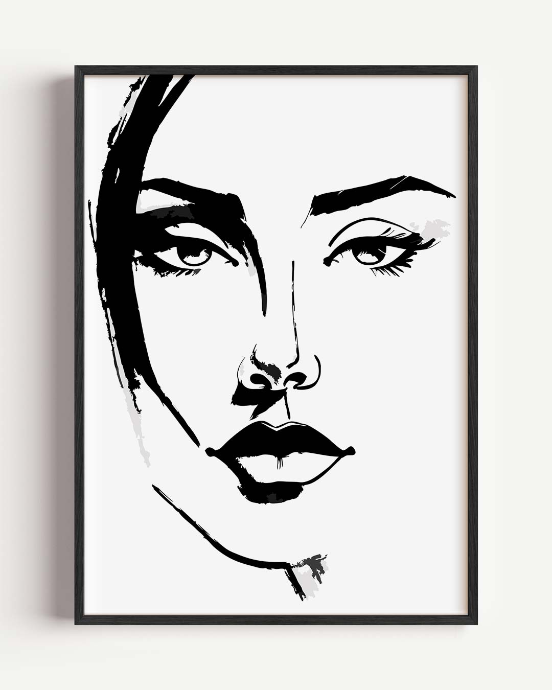 Minimalistische Gezichtsillustratie Poster