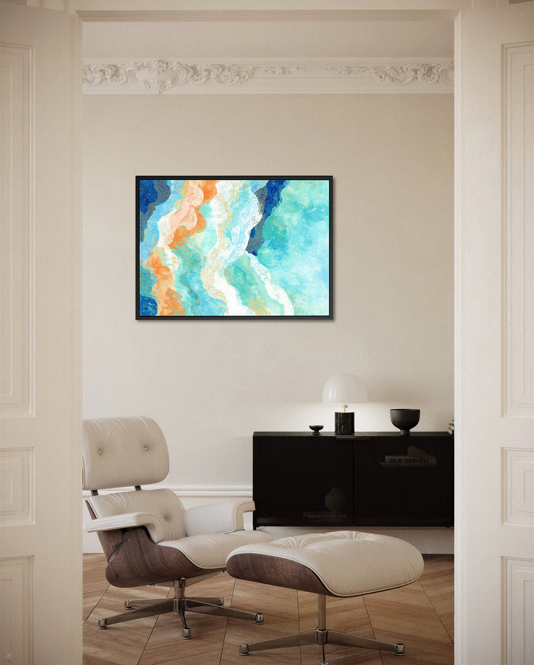 Golvende kleurencompositie Kunstwerk