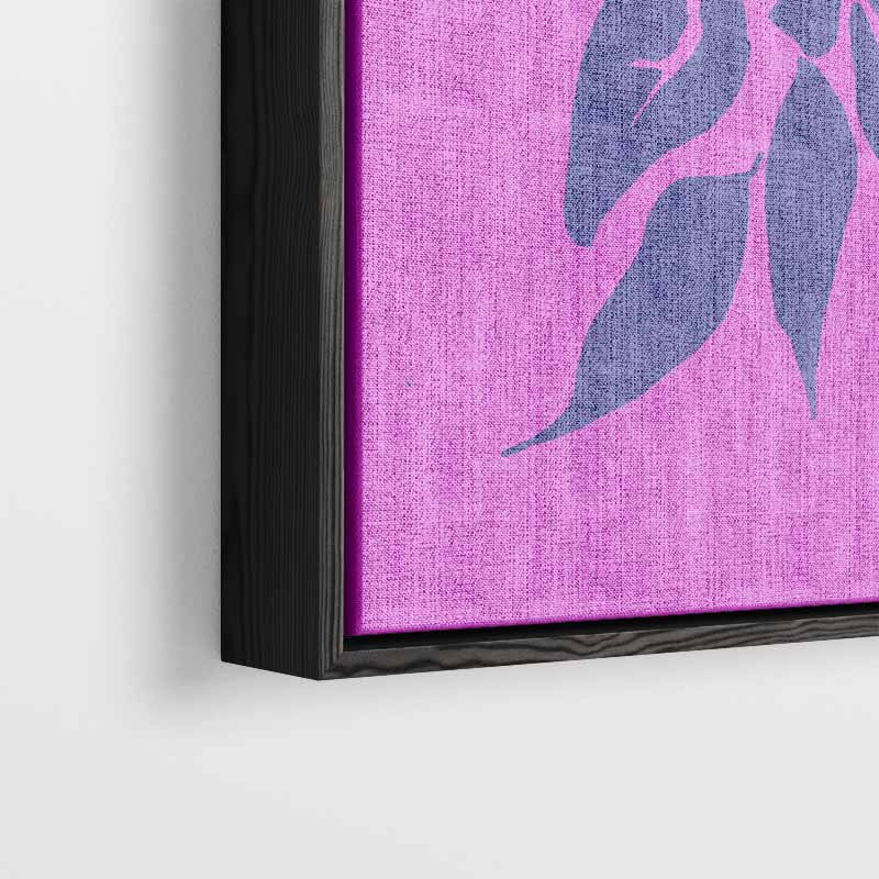 Vrolijke Bloemenprint op Roze Kunstwerk-canvas-dibond-plexiglas-wanddecoratie-WallArtistic