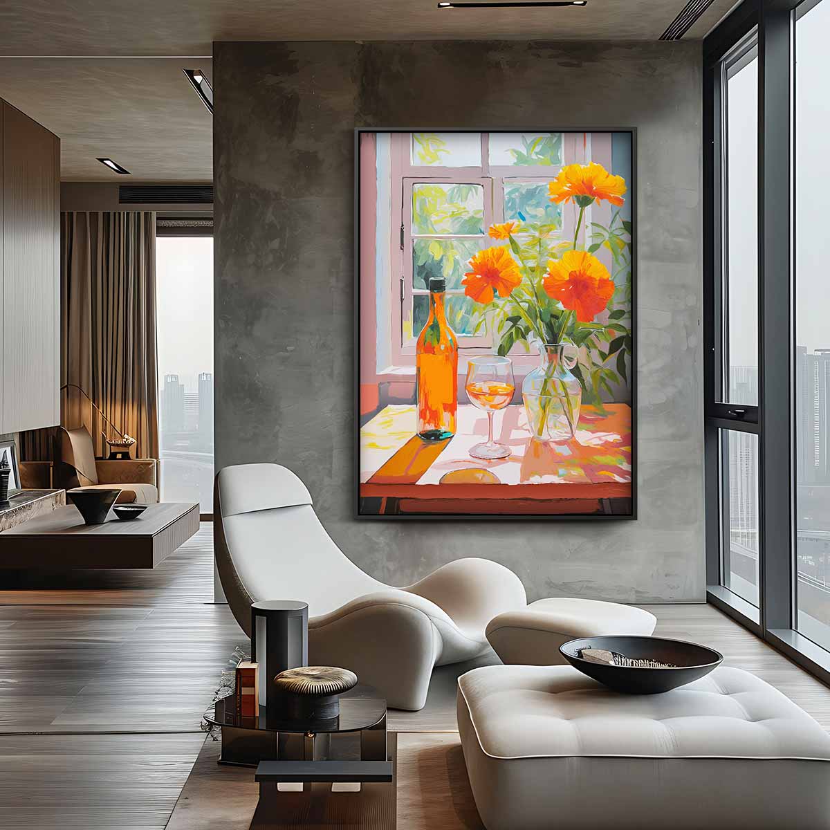 Zomerse Vensterbank Charme Kunstwerk-canvas-dibond-plexiglas-wanddecoratie-WallArtistic