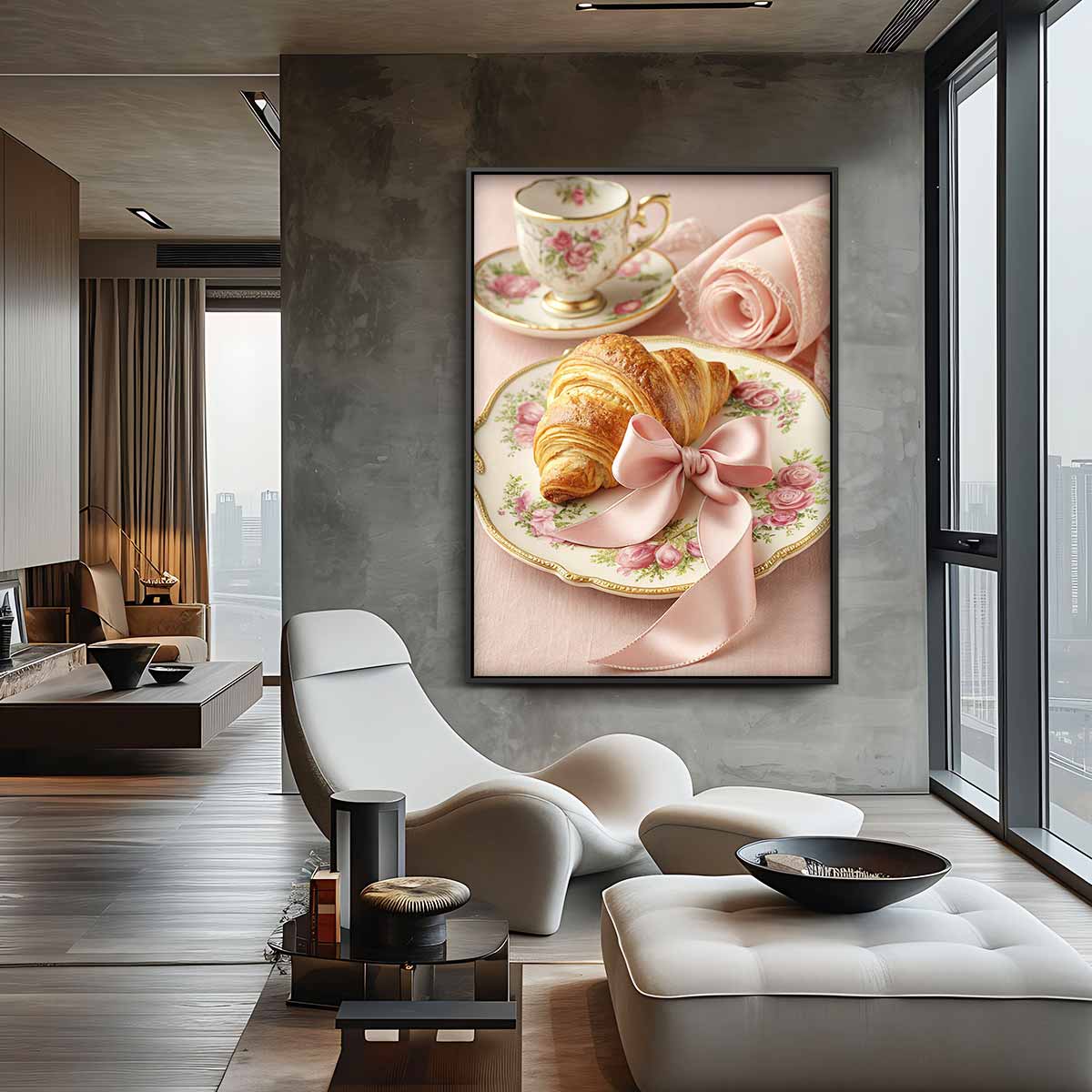 Elegante Ontbijt Sfeer Kunstwerk-canvas-dibond-plexiglas-wanddecoratie-WallArtistic