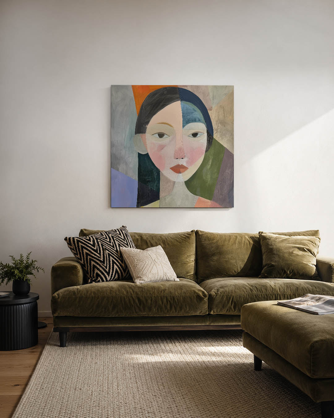 Geometrisch portret Kunstwerk