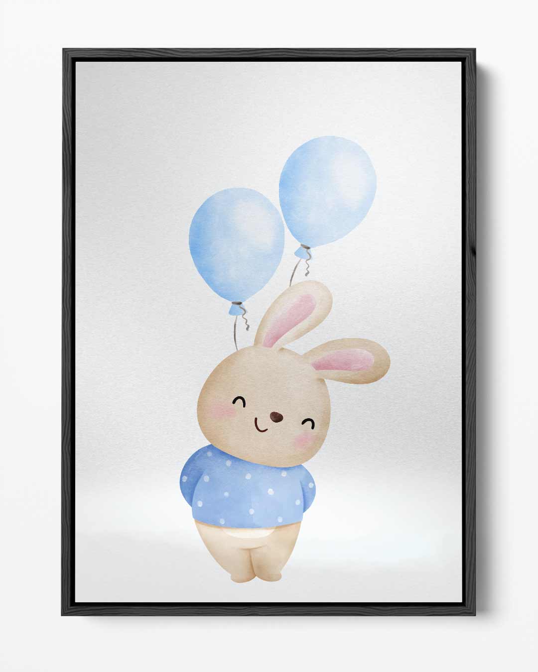 Vrolijk Konijntje met Ballonnen Kunstwerk-canvas-dibond-plexiglas-wanddecoratie-WallArtistic