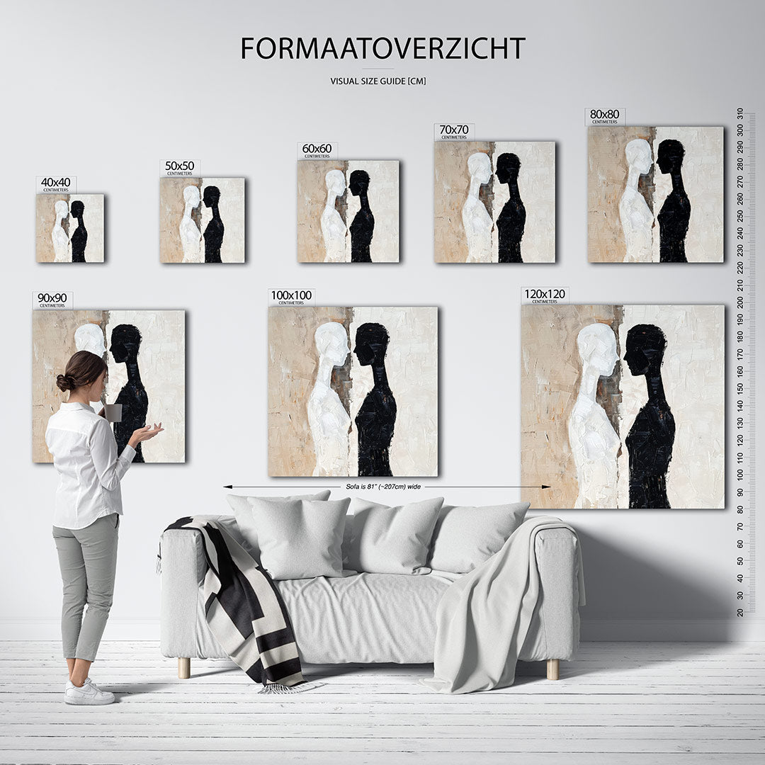 Tegenovergestelde figuren Kunstwerk