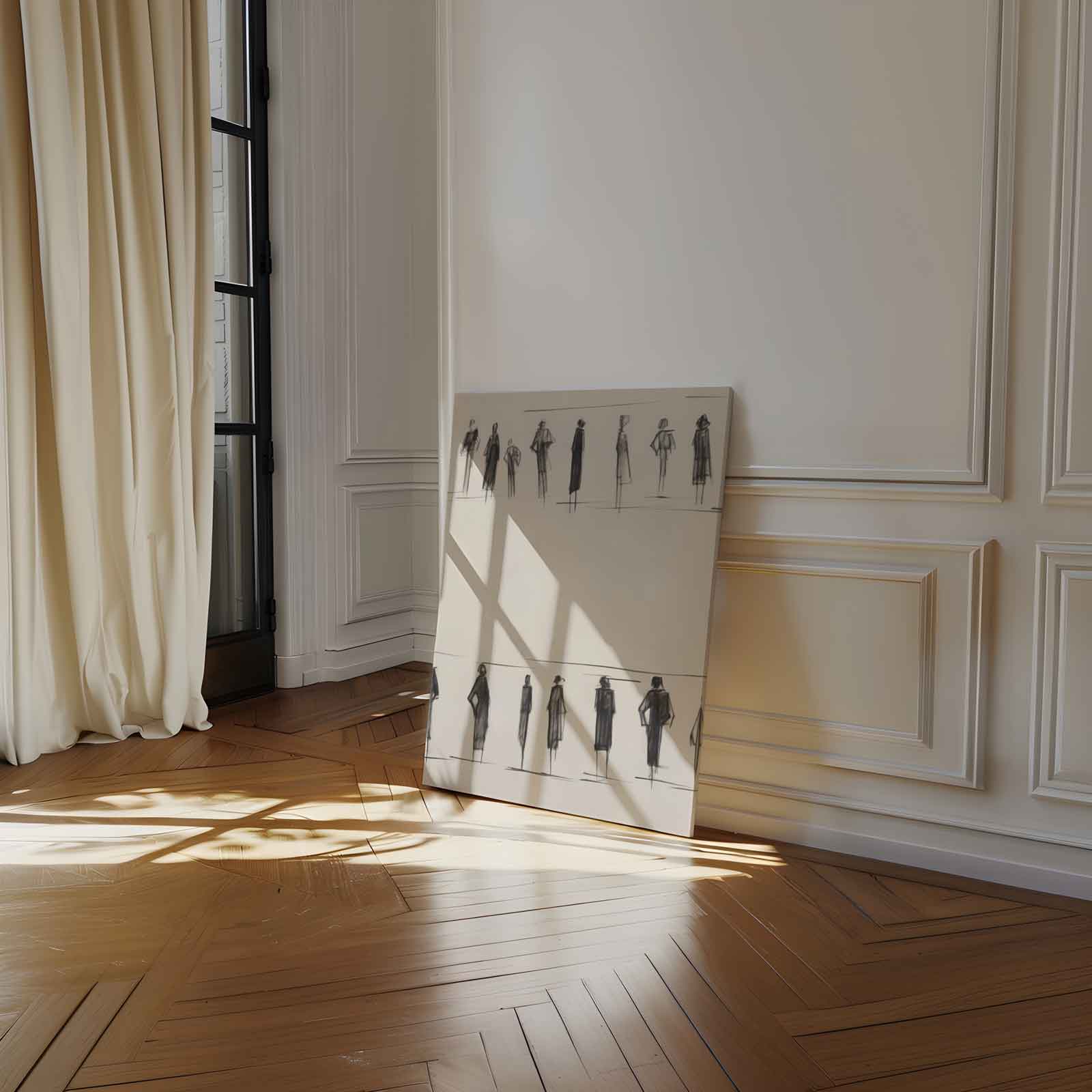 Elegante Schaduwfiguren Kunstwerk-canvas-dibond-plexiglas-wanddecoratie-WallArtistic