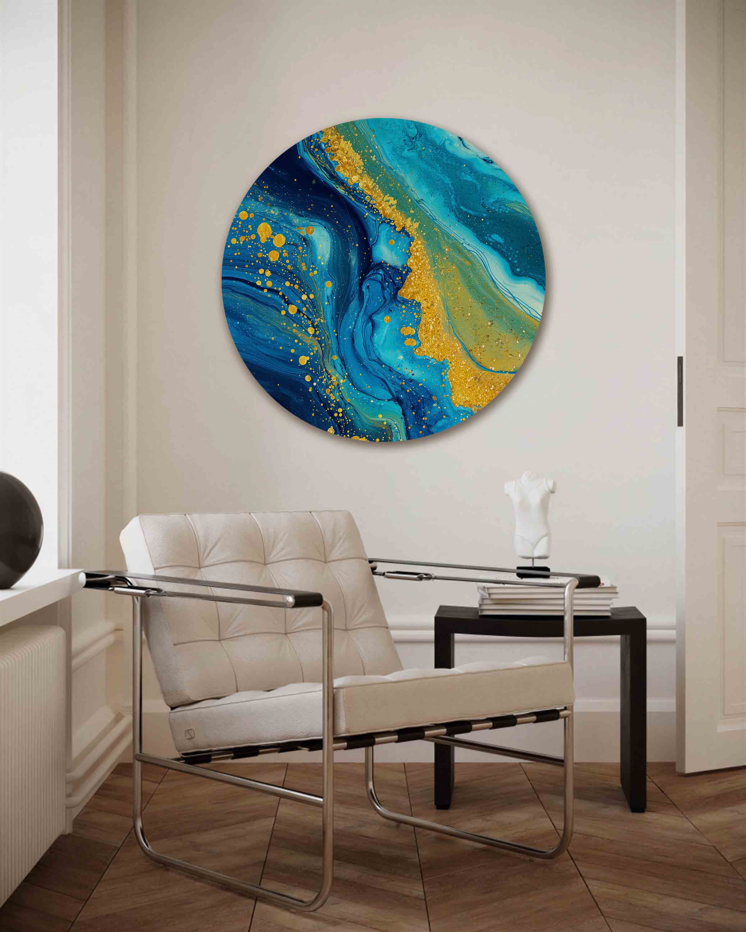 Blauwe en gouden Muurcirkel