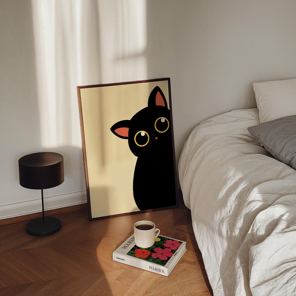 Schattige Kat in Minimalistisch Design Poster