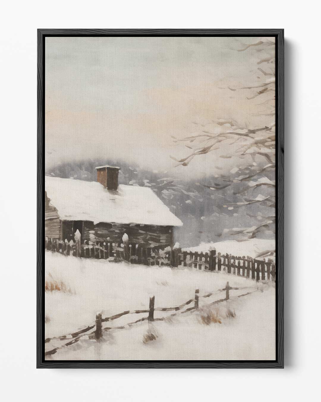 Winterhut in de Sneeuw Kunstwerk-canvas-dibond-plexiglas-wanddecoratie-WallArtistic