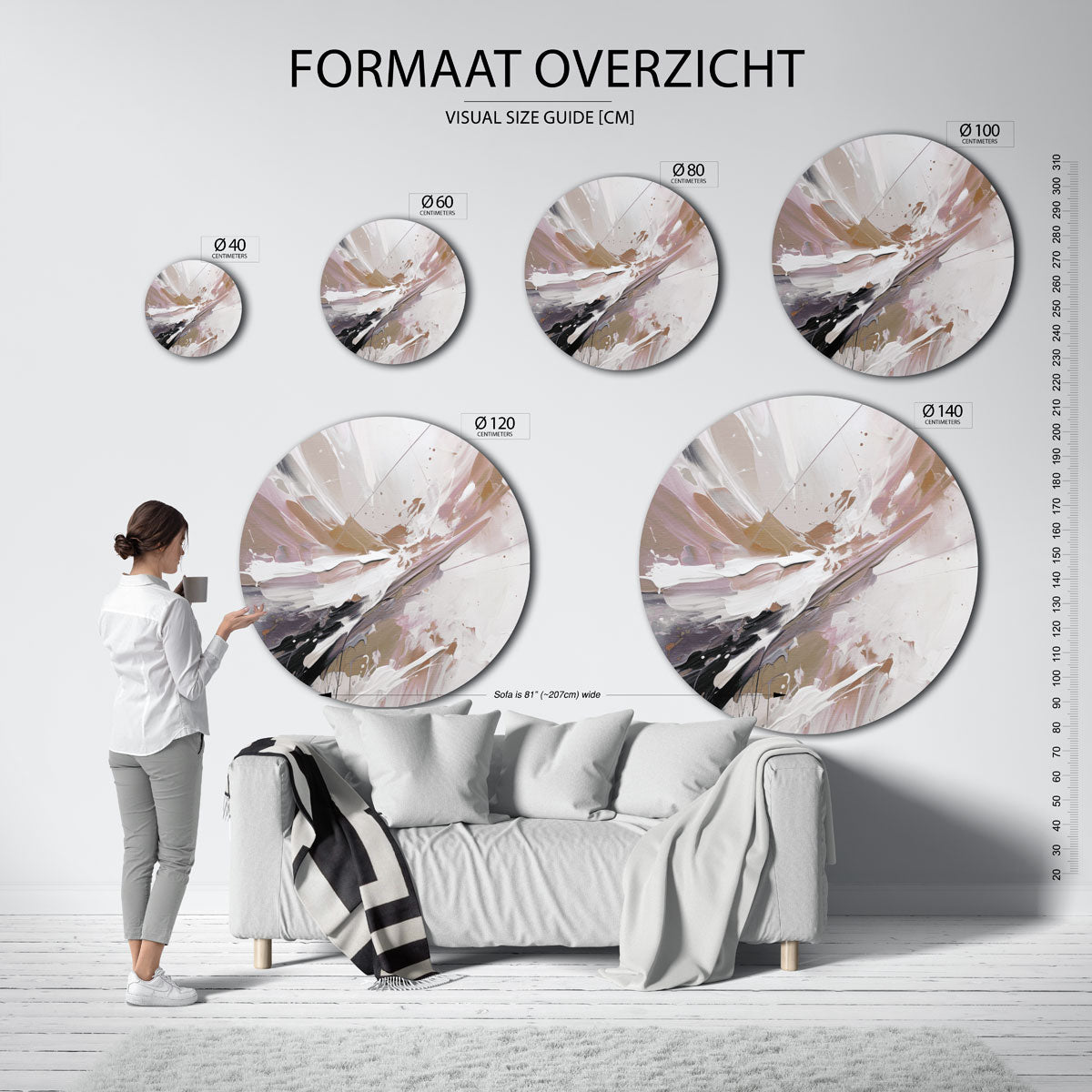 Abstracte vormen Muurcirkel