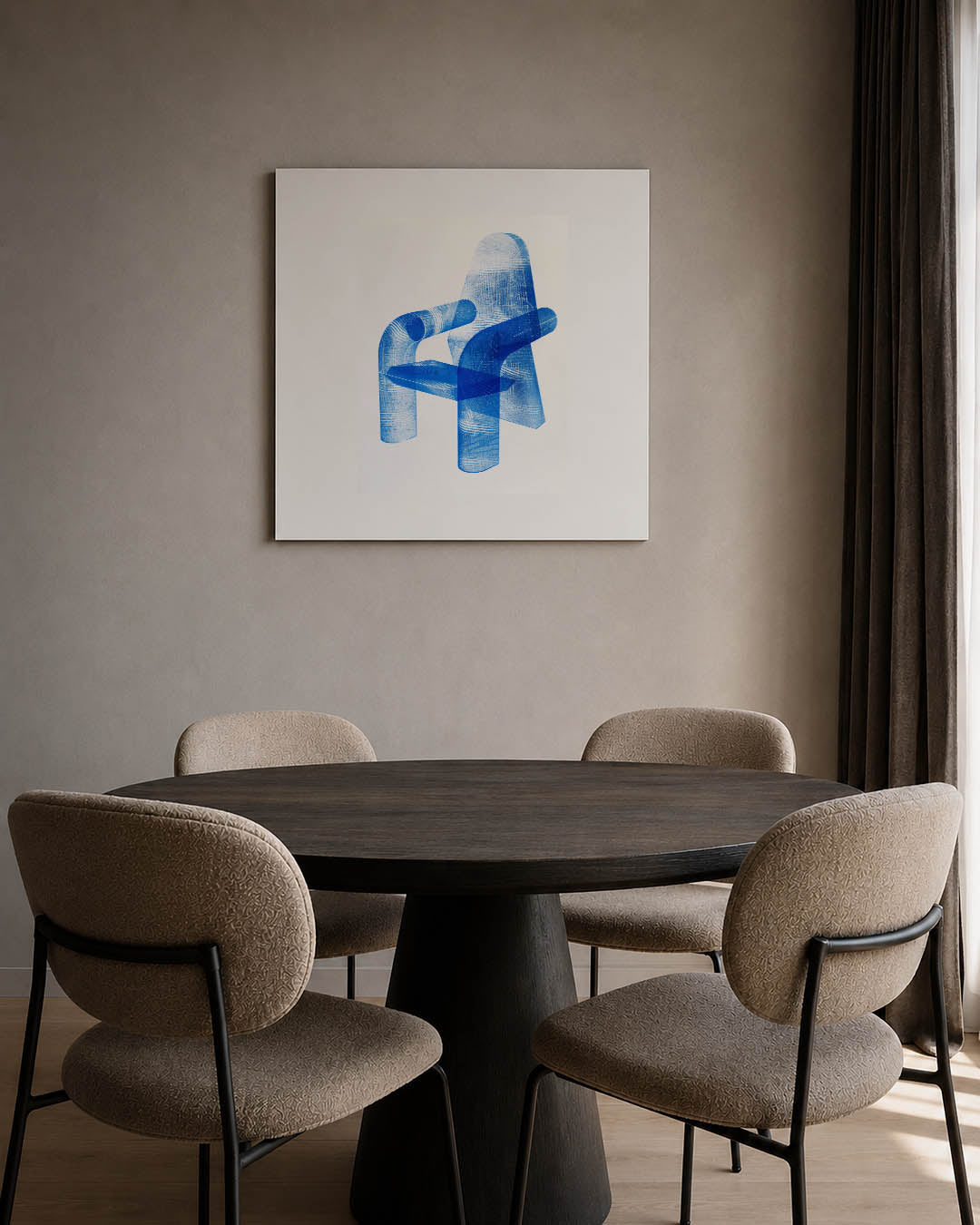 Transparante stoelvorm Kunstwerk
