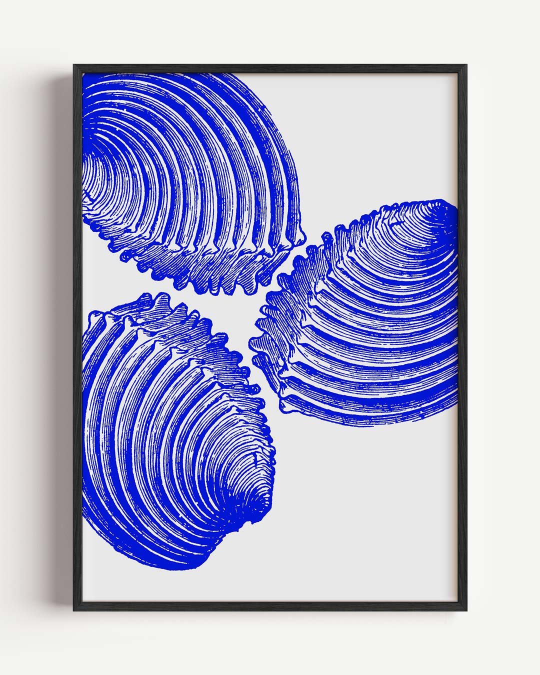 Moderne Blauwe Schelpenkunst Poster