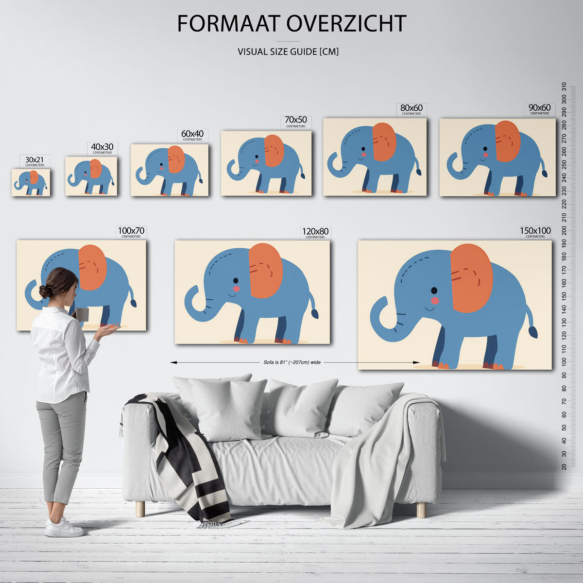 Blauwe olifant Poster