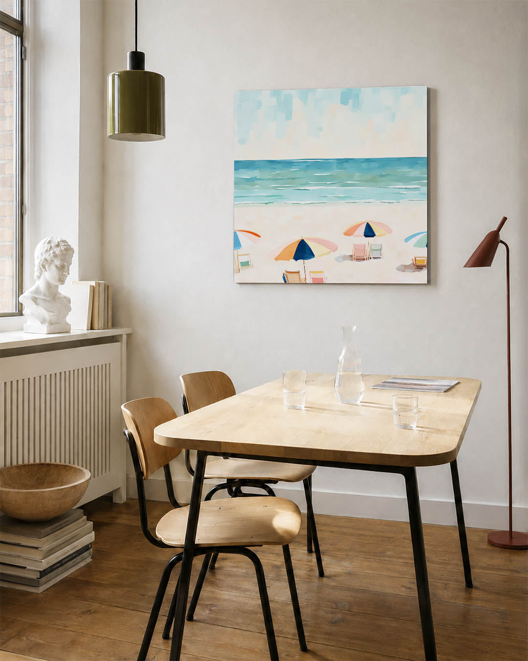 Zomerse strandscène Kunstwerk