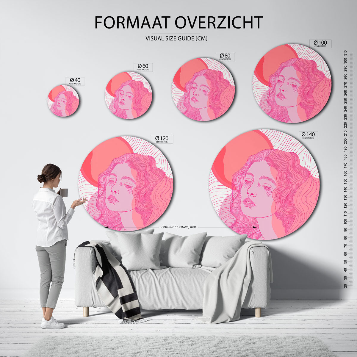 Vrouwelijk portret Muurcirkel
