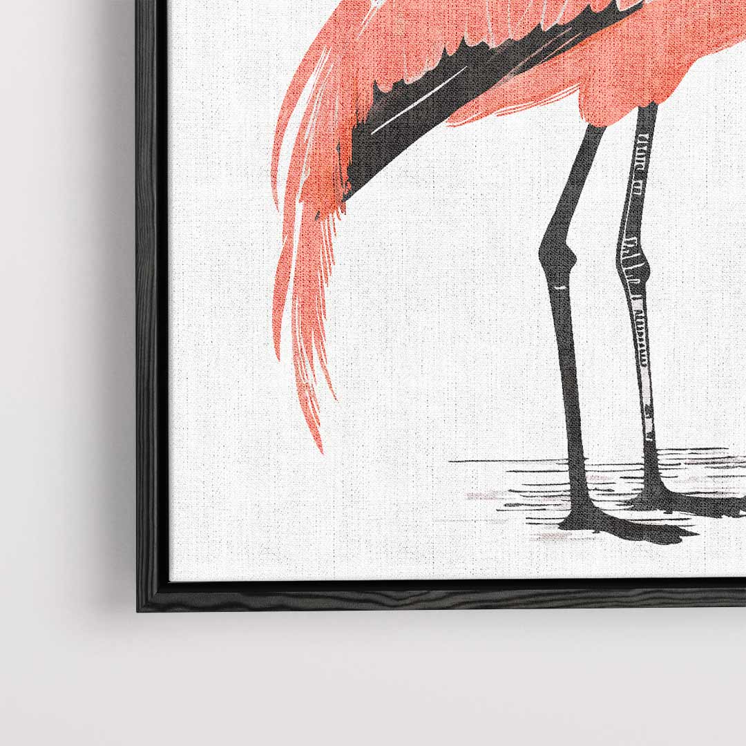 Elegante Flamingo Illustratie Kunstwerk-canvas-dibond-plexiglas-wanddecoratie-WallArtistic
