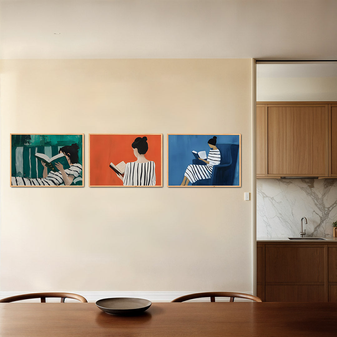 Lezende vrouw Posterset