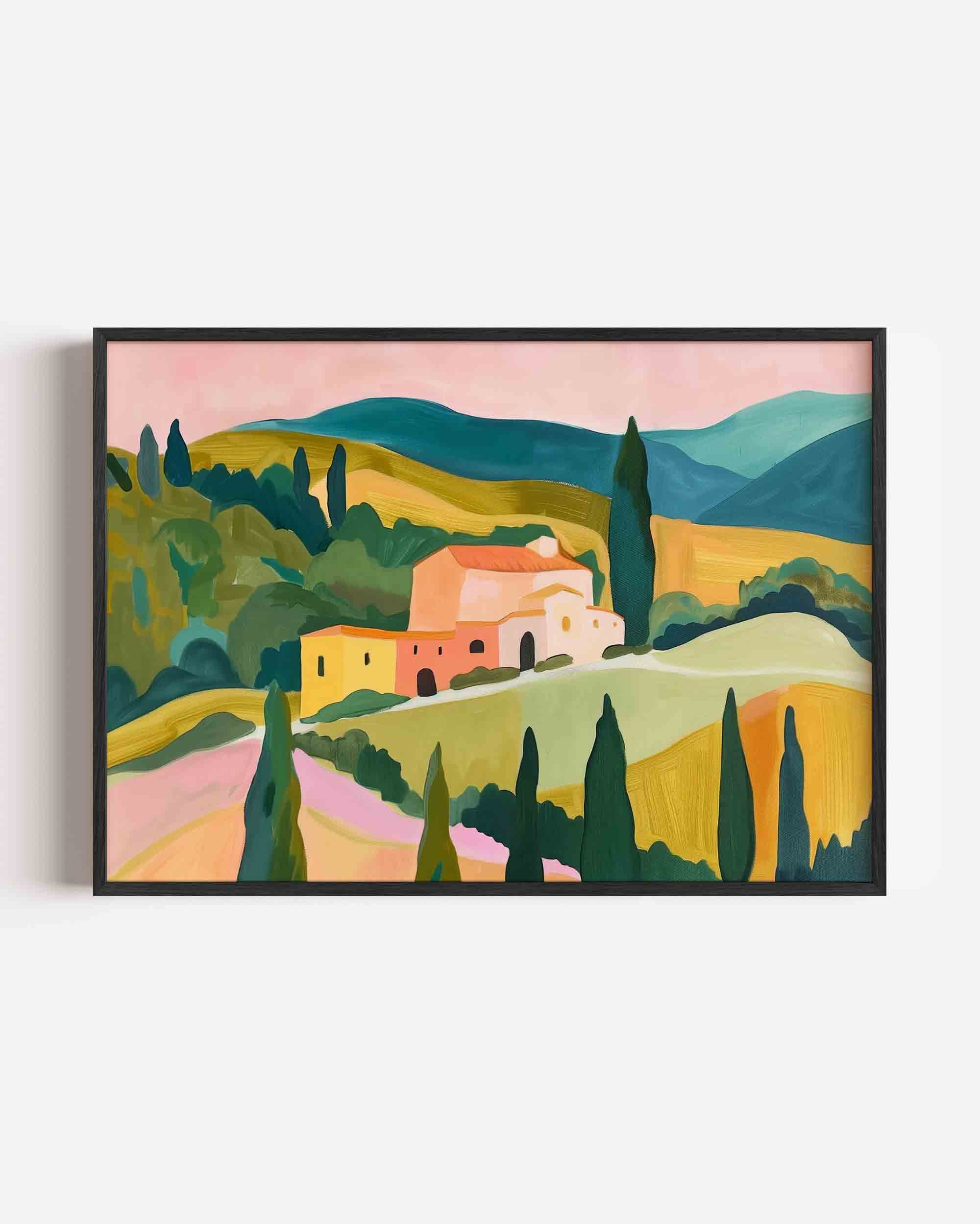 Landschap met huis Poster