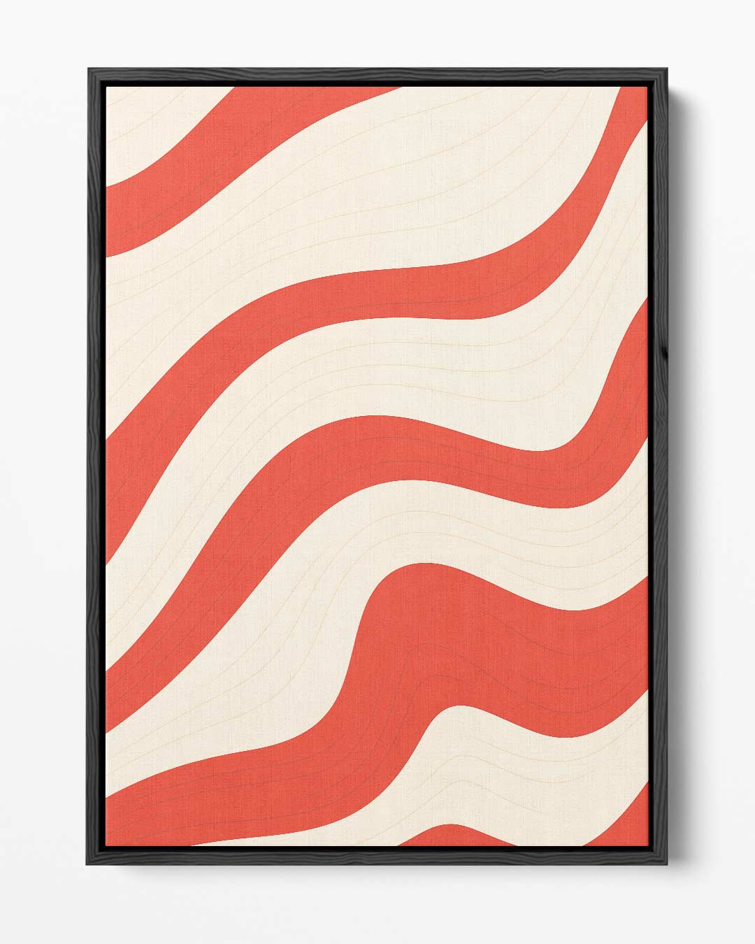 Golvende Rode Strepen Kunstwerk-canvas-dibond-plexiglas-wanddecoratie-WallArtistic