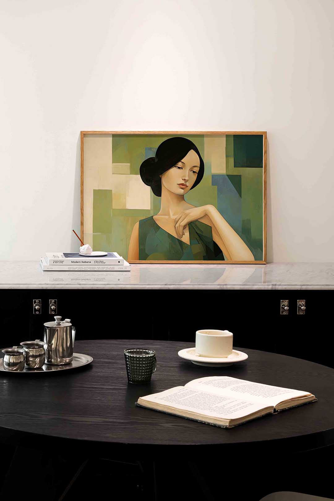 Vrouw met donkere haren Poster